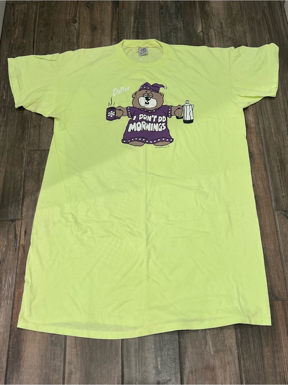 Vintage I Dont Do Mornings USA 80s Single Stitch Cal Cru One Size